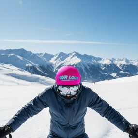 bedruckte Skihelmüberzieher - Skihelmüberzieher mit Log...